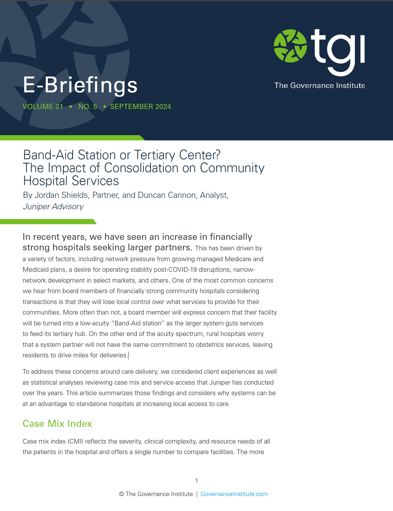 BandAid Station or Tertiary Center? The Impact of Consolidation on